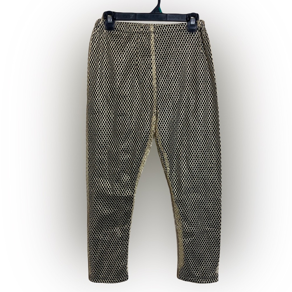 Gold and Black Mesh Net Pants Size 14